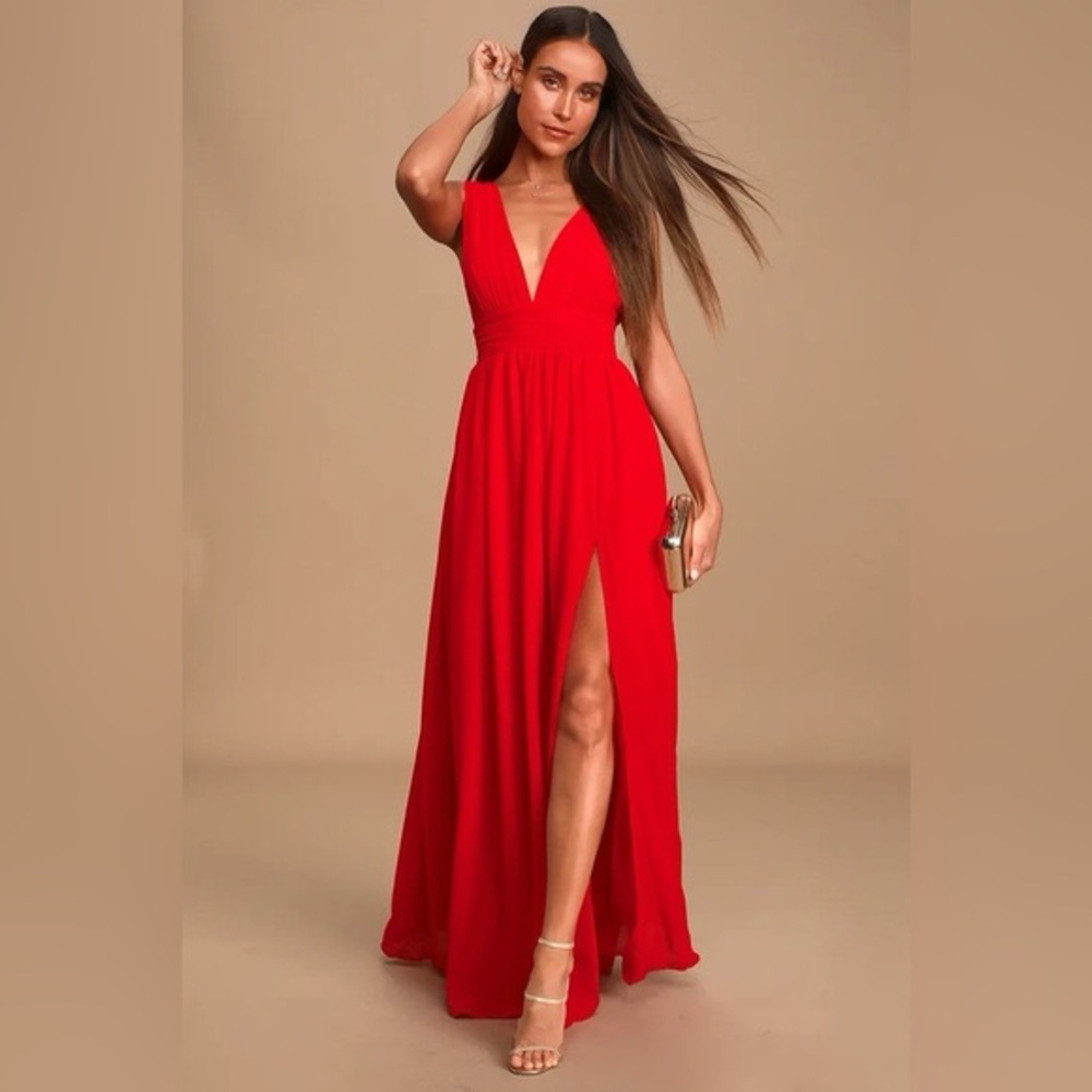 Lulus Heavenly Hues Red Maxi Dress size XS (NWT)